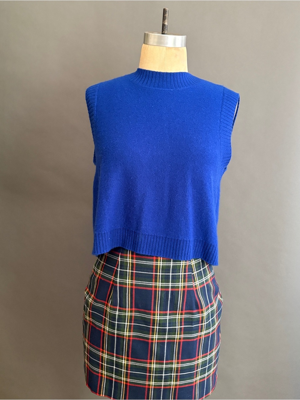 Free People : Cobalt Blue Sleeveless Knit Crop Top